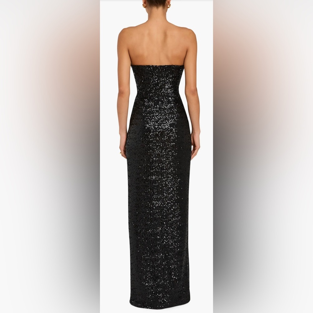 Amanda Uprichard Cherri Black Sequin Evening Gown - Picture 2 of 3